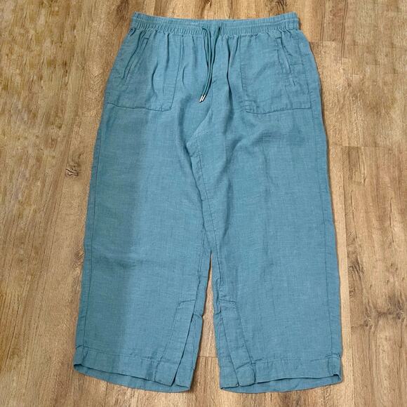 Athleta Women's Retreat Linen Comfort Slits Loungewear Wide Leg Pants Size 18 - Picture 5 of 12